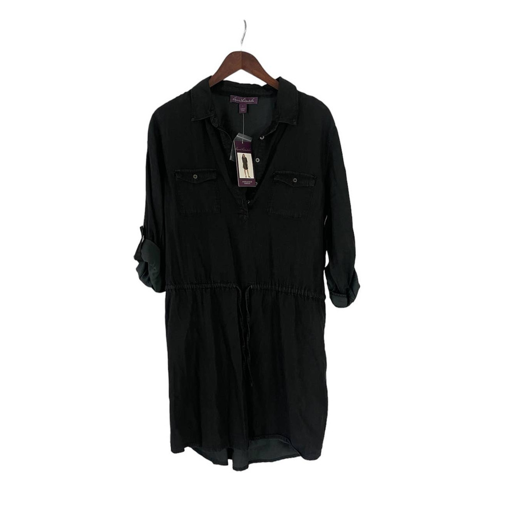 NWTs Gloria Vanderbilt Black Denim Ashleigh Dress Size Large